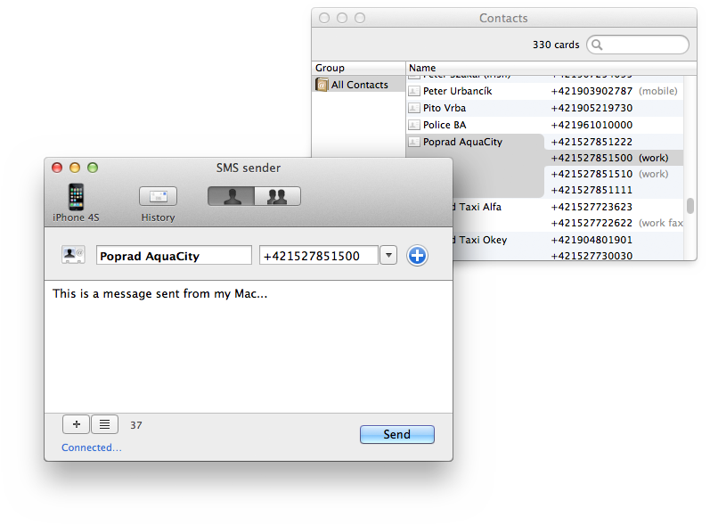 SMS sender on Mac